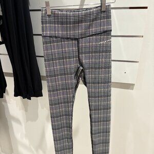 Cream Yoga Nancy Ribbed Legging Plaid